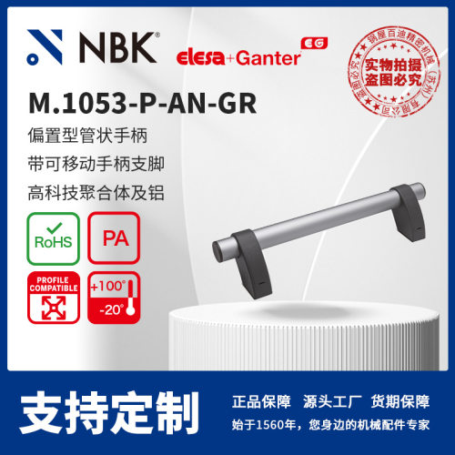 NBKELESAM.1053-P-AN-GR偏置型管状手柄带可移动手柄支脚配件