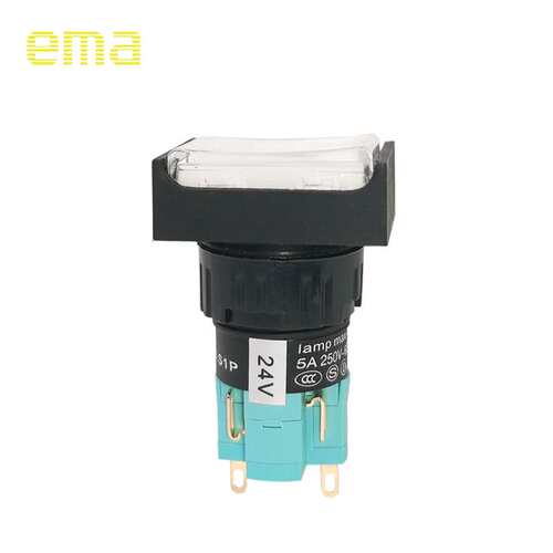 EMA伊玛01P-RA40.S1P+W+L24带LED灯自锁按钮开关IP40焊接端子1A1B