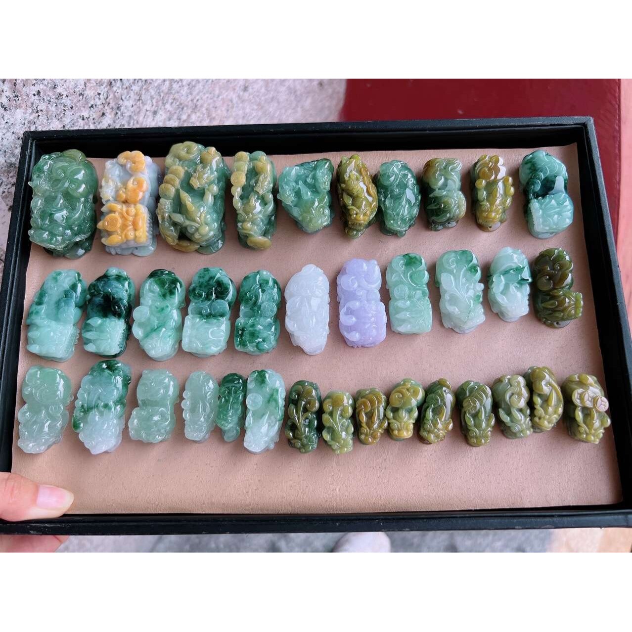 傅氏珠宝天然翡翠A货貔貅挂件冰种手把件吸金神兽墨翠小貔貅
