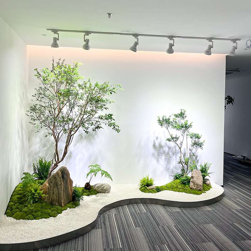 高端南天竹大型真假树造景室内简约景观生绿植橱窗装饰树