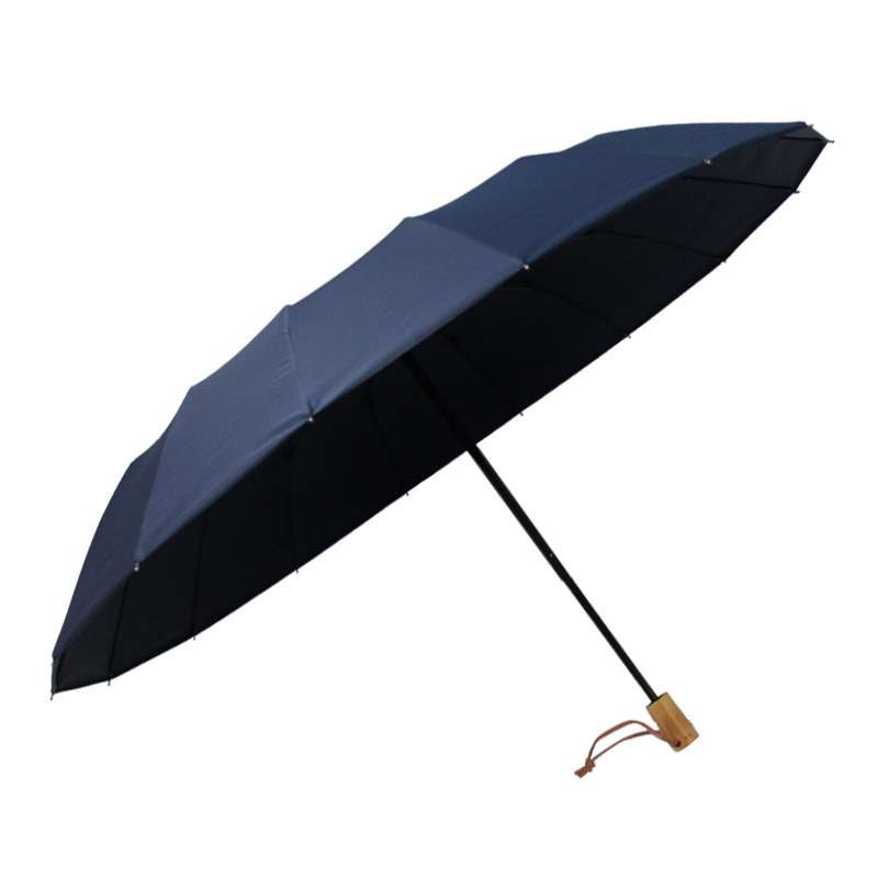 16骨21寸手动伞木柄折叠防晒紫外线男女双人晴雨伞遮阳伞晴雨两用