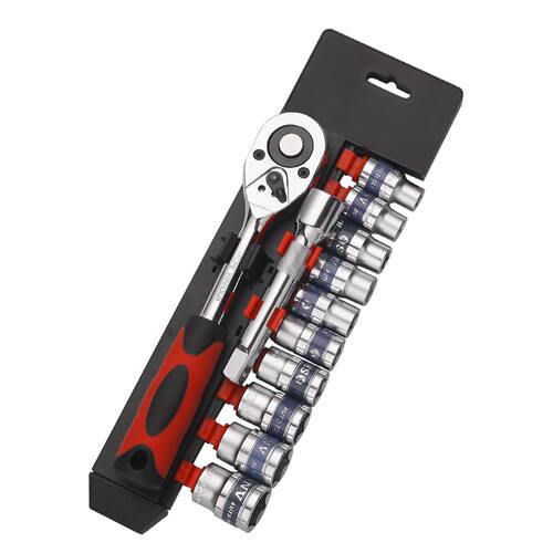 12件套短六角棘轮扳手塑排蓝带有延长杆
