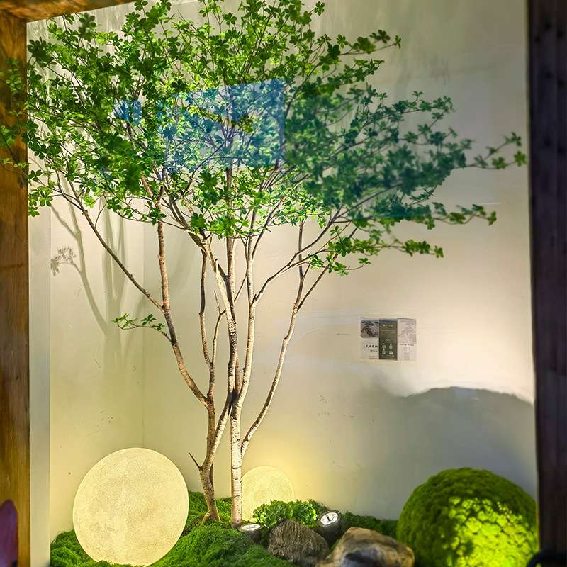 仿真吊钟树假树马醉木室内简约植物造景落地橱窗装饰摆件仿生绿植