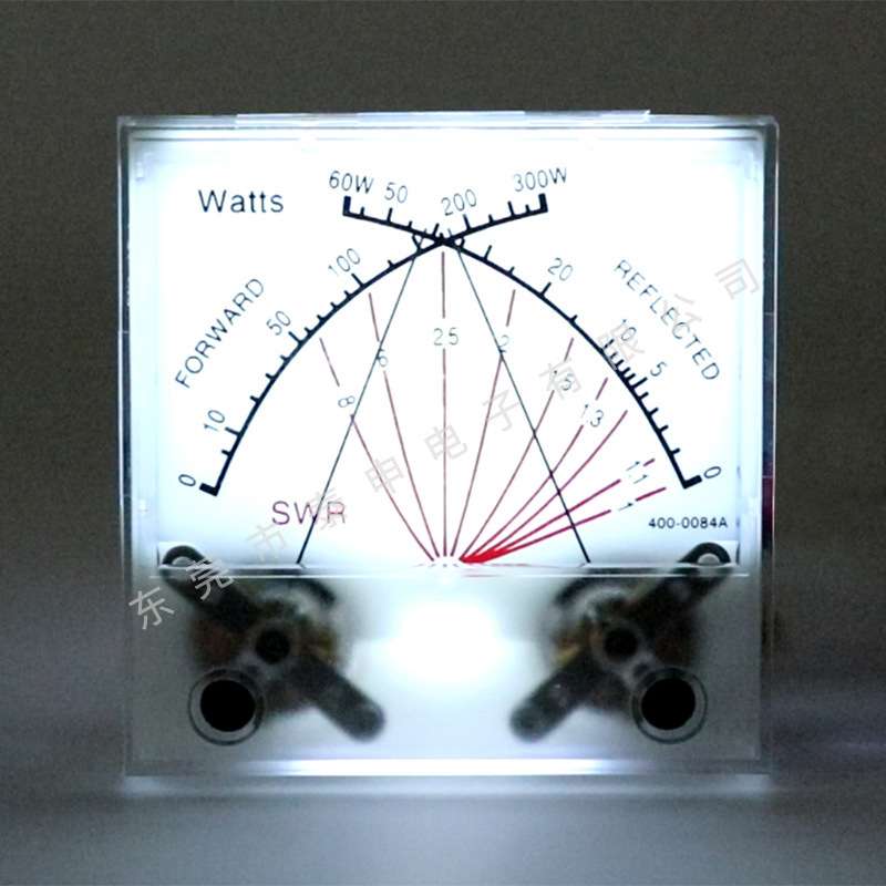 驻波表头无线电台发射机带背光SWR Watt Meter 双针60/300W功率表