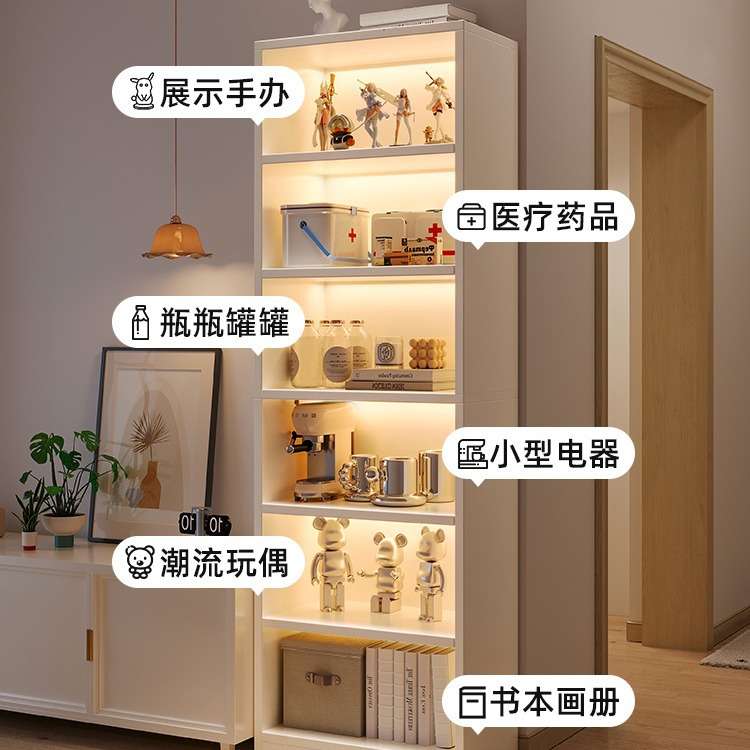 转角书柜陈列柜墙边置物柜家用书架落地收纳过道靠墙柜子客厅书架