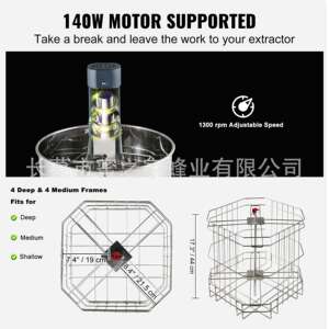 电动摇蜜机全不锈钢 4框加厚304蜜蜂分离机甩蜜桶 出口品质蜂具