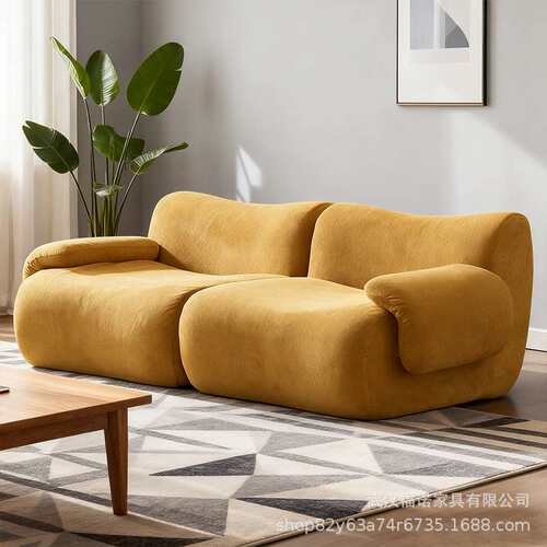 Lazy Couch 方块三人位现代小户型豆腐块科技布布艺沙发