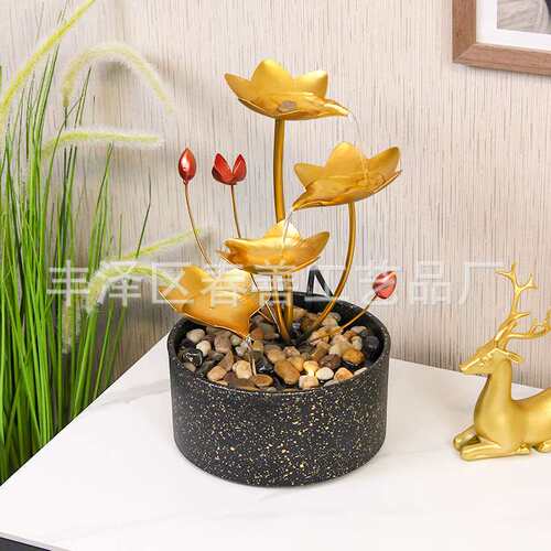 Home decor跨境桌面小型流水摆件客厅电视柜摆件循环流水摆件工艺