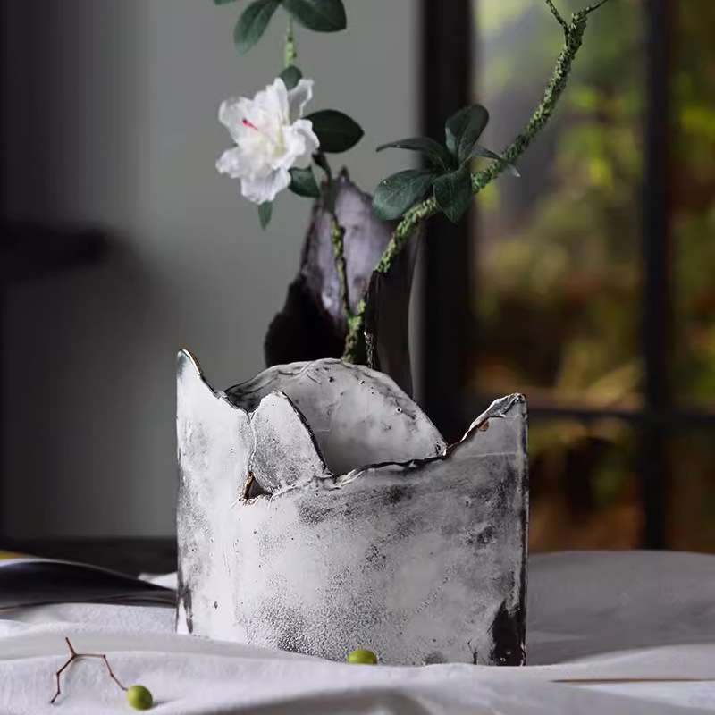不规则花瓶陶瓷花瓶家居装饰干花水养鲜花餐桌客厅插花摆件花器