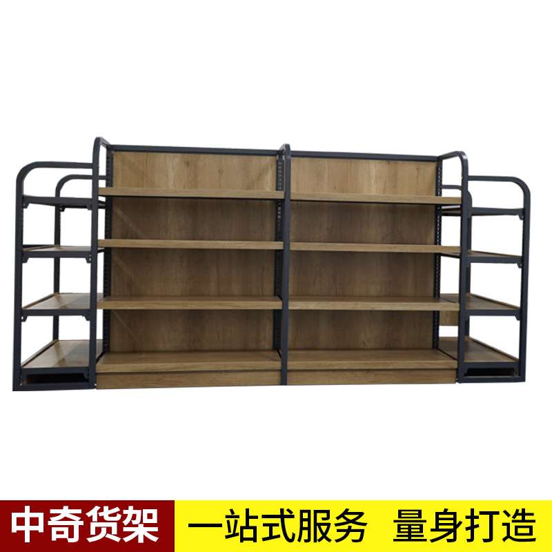 钢木展架三件套厂家直销钢木货架组合商场专用钢木货架食品展示架