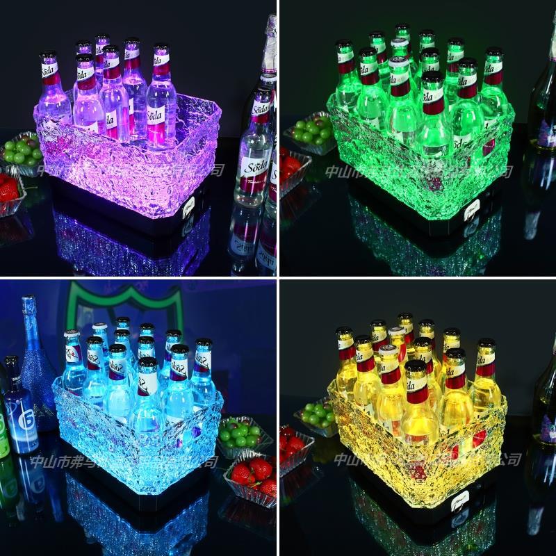 酒吧发光冰桶led网红酒筐冰槽商用ktv用品香槟冰酒桶大装酒啤酒框图片