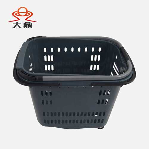 现货加厚特大号四轮拉杆购物篮厂家直供购物筐超市便利店商用