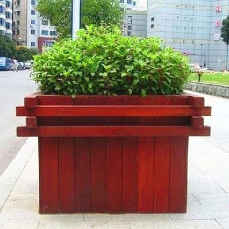 木质花坛座凳组合连体公园小区花箱源头厂家量大优惠户外花箱