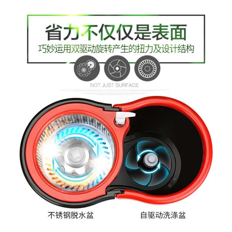 家用拖把旋转式自动脱水桶一拖净拧干地拖扦把托地清洁神器桶套装