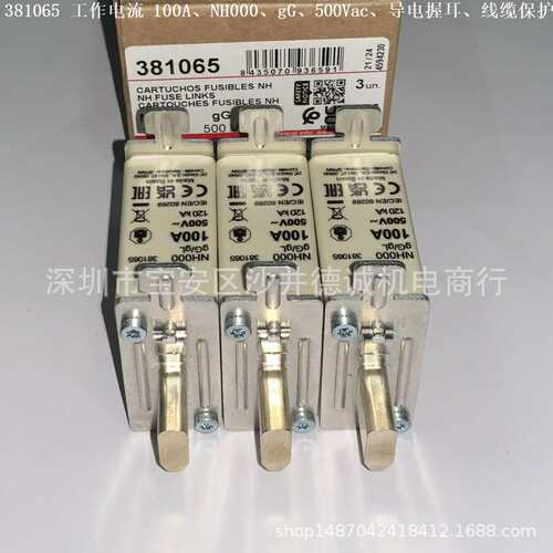 DF ELECTRIC 381050 熔断器 工作电流 50A、gG、NH000、500Vac