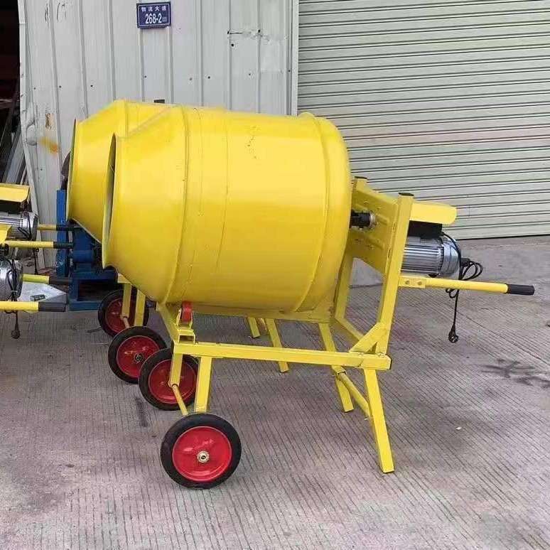 移动手推式滚筒搅拌机 400L型滚轮支架式搅拌设备 恺之琦搅拌机