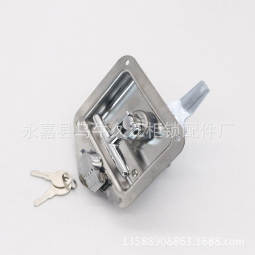 MS858/7不锈钢面板锁工程车工具用锁T型转舌盒锁门锁柜门机电柜