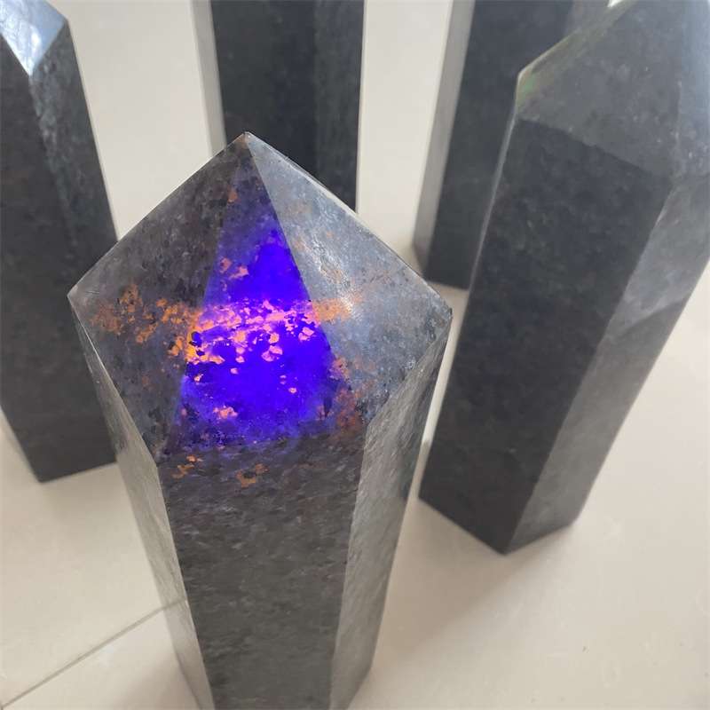 天然火焰石单尖六棱柱火灵石原石打磨大水晶柱工艺品家居装饰摆件