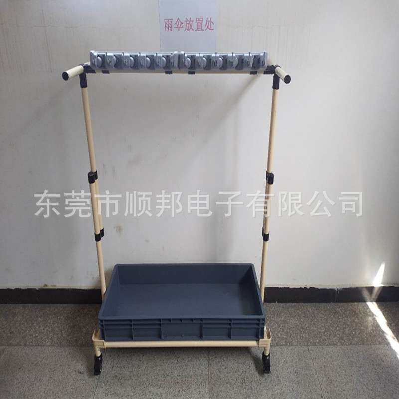 仓库拖把架车间雨伞架不锈钢精益管扫把架卫生工具车带轮收纳车