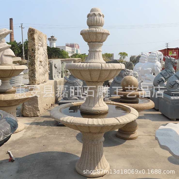 厂家石雕喷泉石刻石雕喷泉价格园林景观石头喷泉设计广场喷泉