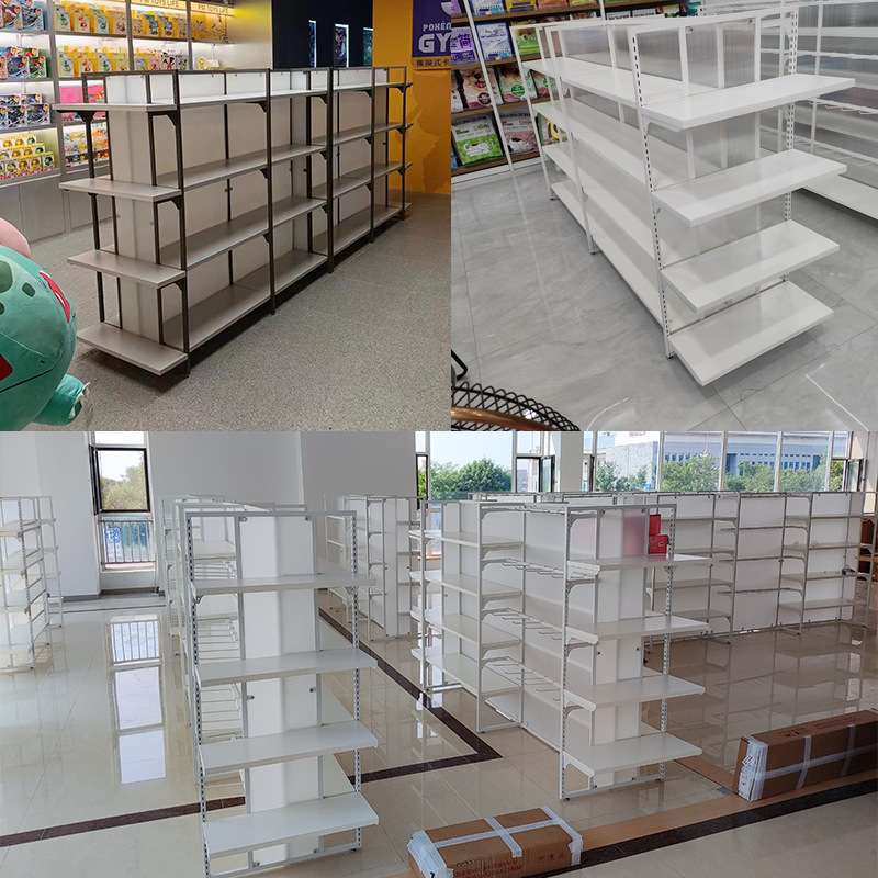 名创款精品百货饰品优品商场母婴店双面中岛层板挂钩货架子展示柜