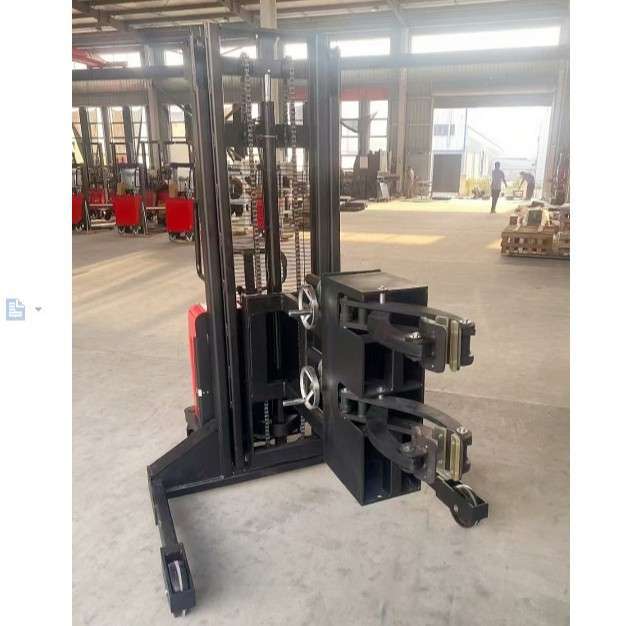 普尔夫电动卷材上料卸料升降小车卷膜堆高车纸卷叉车电瓶装卸搬运