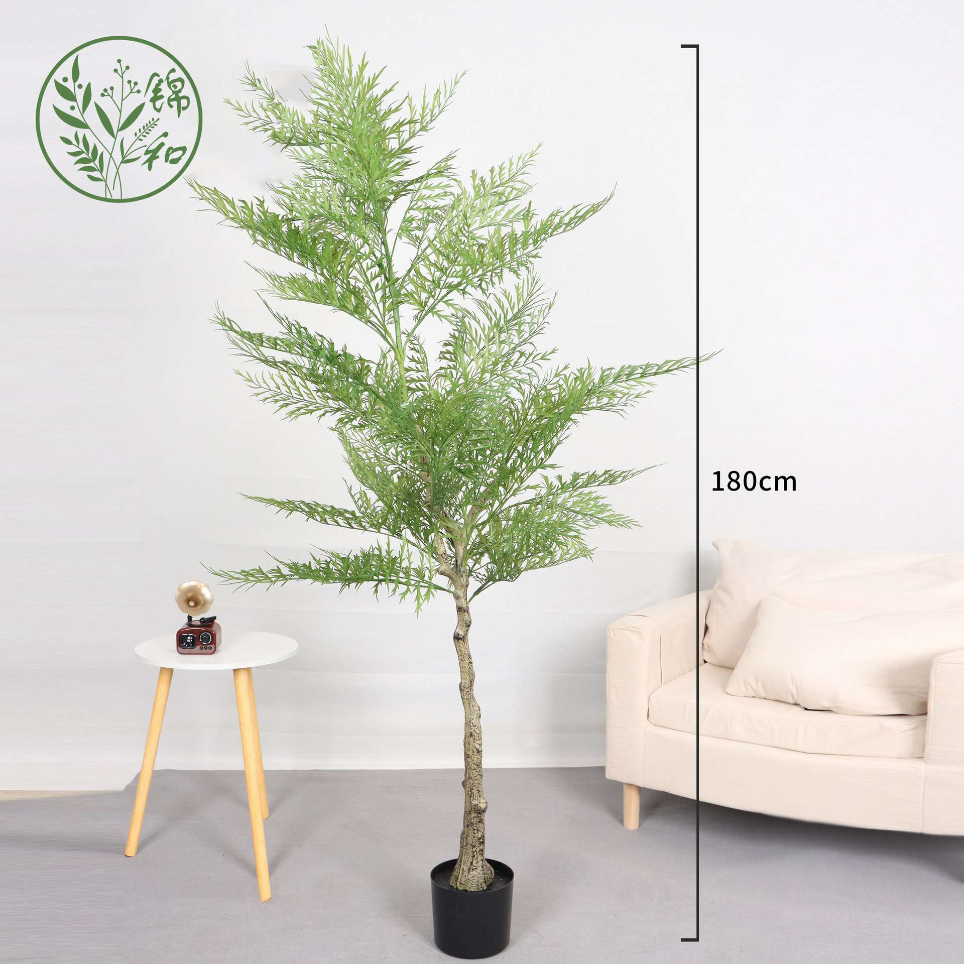 高端仿真银桦树假树植物落地盆栽客厅室内摆件装饰假绿植盆景造景 - 实物图