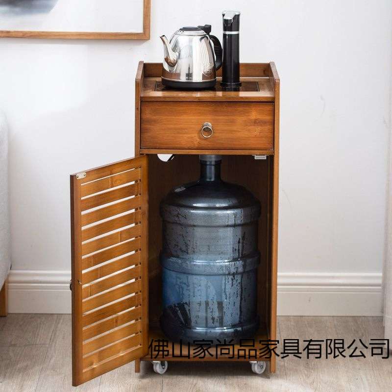 移动小茶几家用实木茶台边柜烧水壶一体泡茶桌茶水柜茶具置物架子