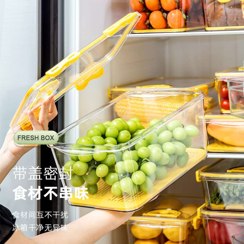 禧天龙冰箱收纳盒蔬菜保鲜盒厨房食物冷冻冷藏水果鸡蛋储物盒