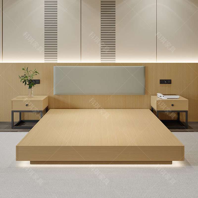 酒店宾馆悬浮床标间全套家具家具民宿公寓客房双人床出租房专用床