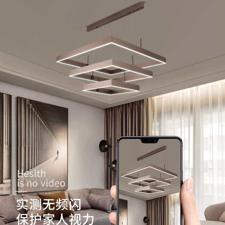 客厅大吊灯现代简约led复式楼梯灯大气长方形个性餐厅灯北欧灯具