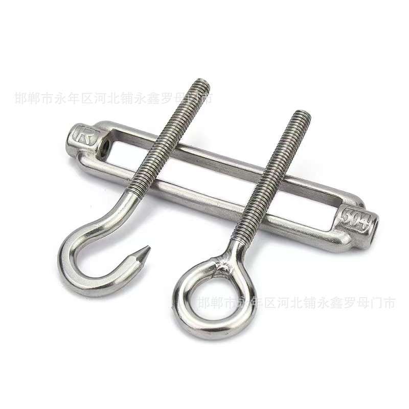 304不锈钢花篮螺丝钢丝绳拉紧器索具OC圈勾型开体M14M16M18M20M24图片