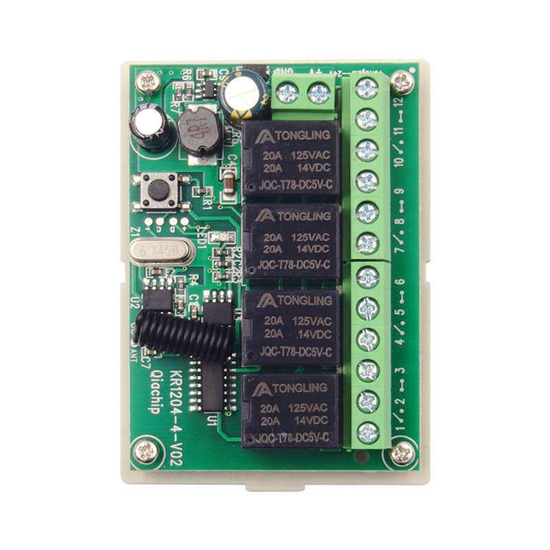 无线远距离4键遥控开关直流6v9v12V24v四路LED灯具门禁电机控制器