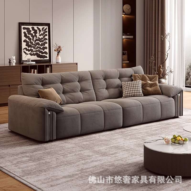 悠奢大象耳朵意式极简猫抓布小户型客厅钢琴键雪尼尔直排布艺沙发