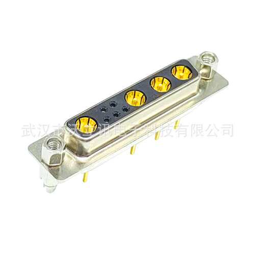 沃立讯d-sub连接器9W4公头母头直插180°镀金针9pin航空同轴转接