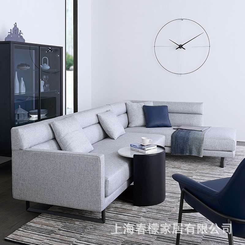 转角异形布艺沙发北欧轻奢制免洗科技布简易定客厅弧形组合简约