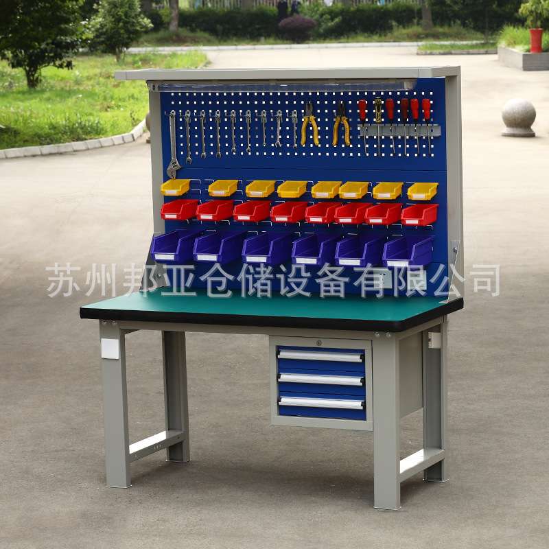 重型工作台车间检测维修台钳工桌装配台不锈钢榉木实木钳工台厂家