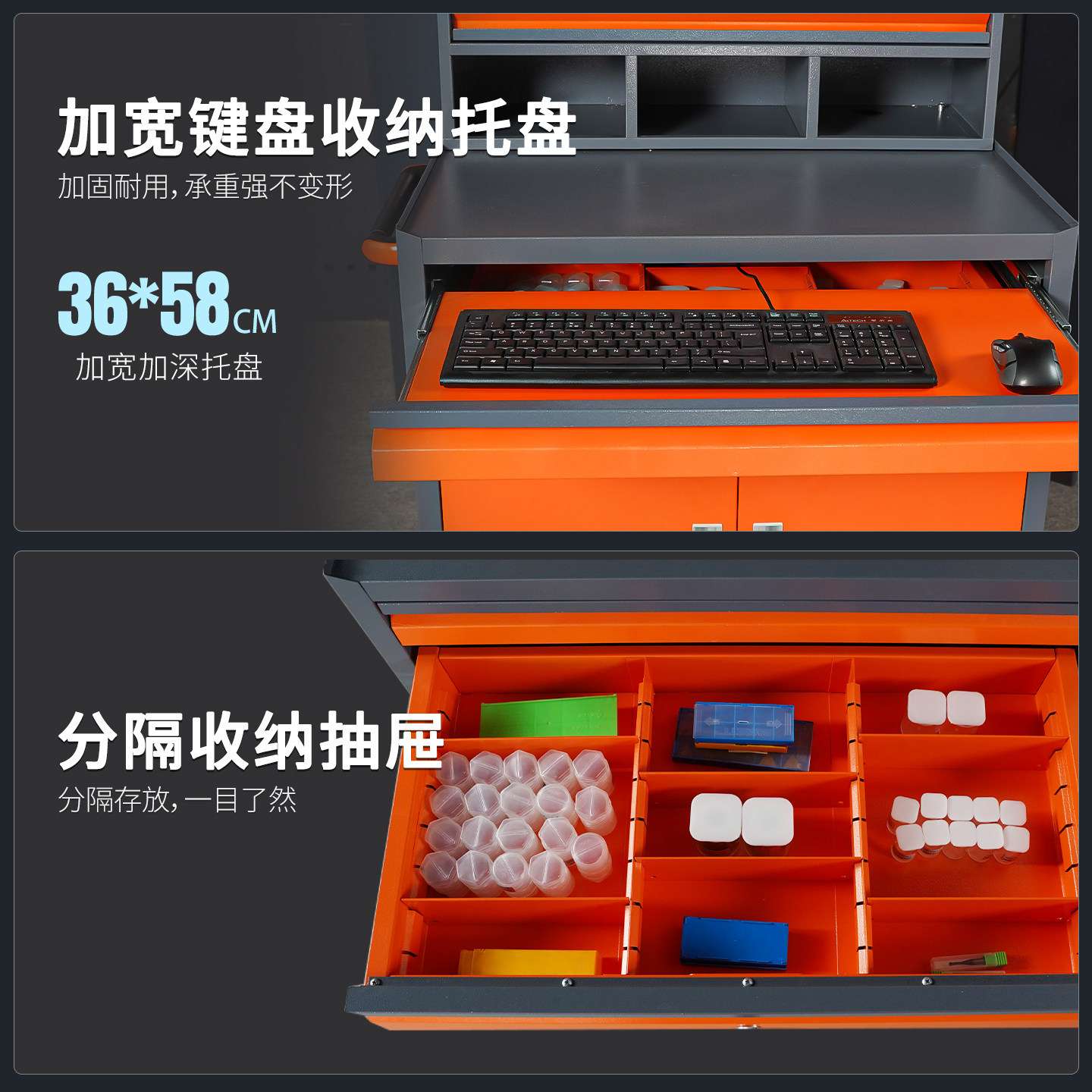 瑞格工业PC电脑机柜数控机床车间移动式网络控制机箱防尘带轮重型