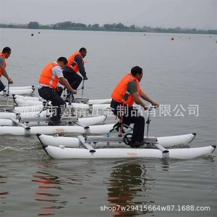 水上休闲设备充气单人水上自行车水上单车水上观光单人自行车
