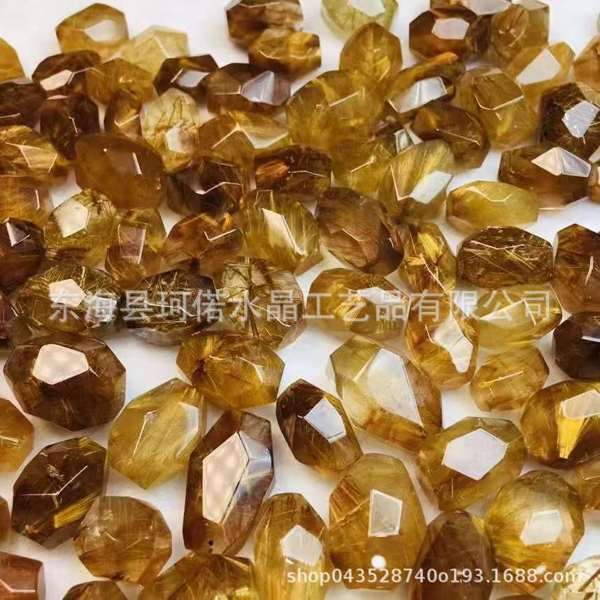 高品质天然水晶发晶随形首饰配件用于家庭装饰