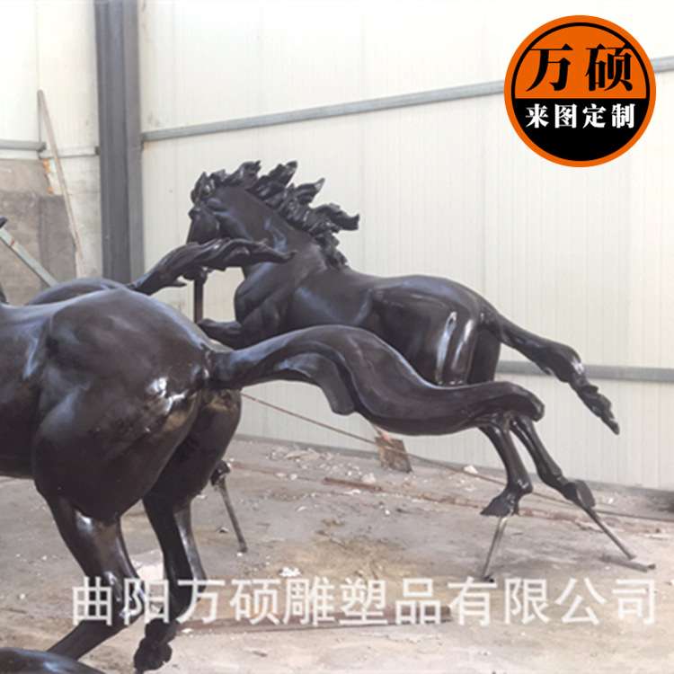 玻璃钢动物雕塑 奔马雕塑 户外园林别墅景观装饰品摆件