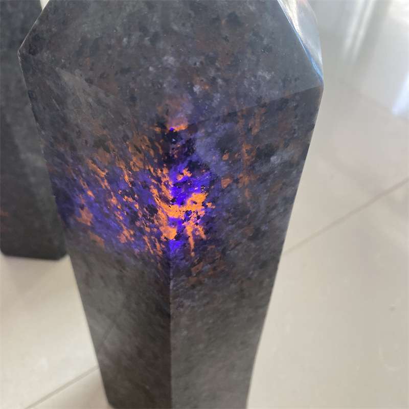 天然火焰石单尖六棱柱火灵石原石打磨大水晶柱工艺品家居装饰摆件