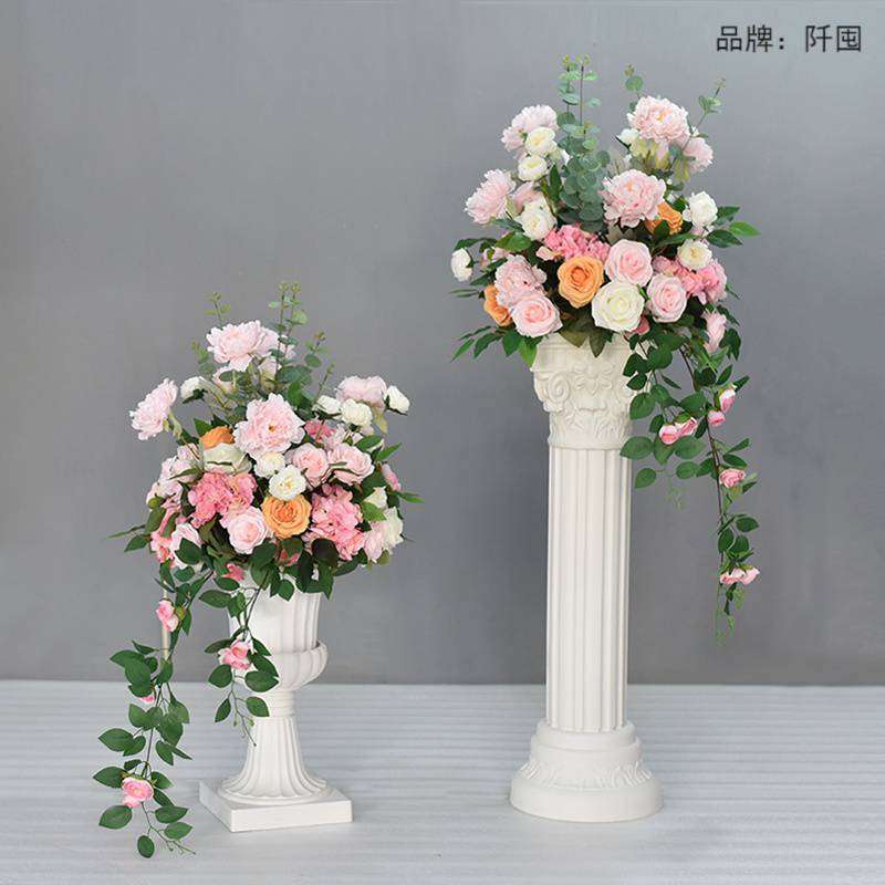 婚庆道具罗马柱花盆路引花店铺橱窗开业活动婚礼舞台装饰假花摆件