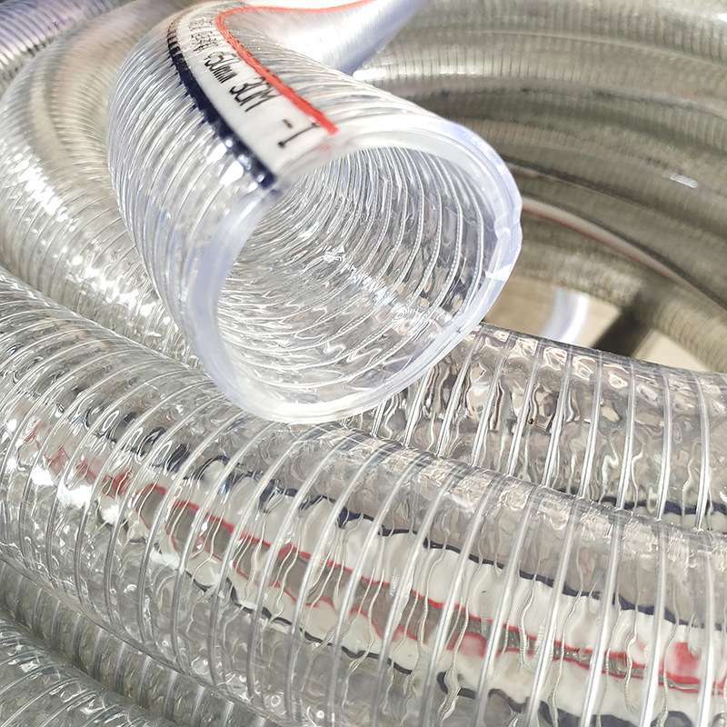 透明PVC钢丝增强软管耐压耐高温水泵抽水抗老化耐负压钢丝管油管