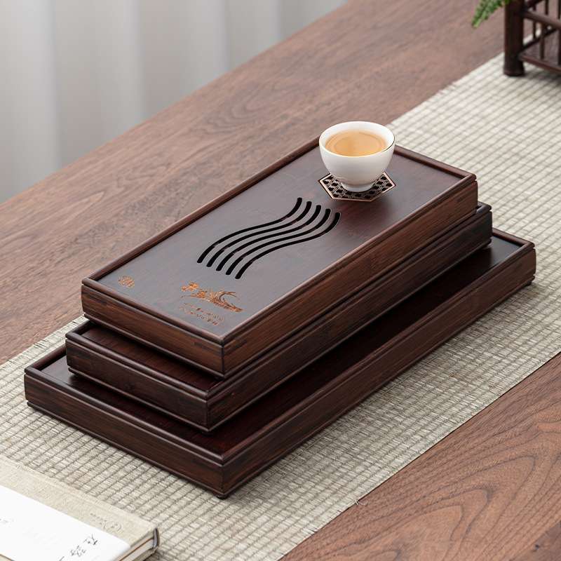 轻奢重竹家用小型茶具茶盘沥水储水式茶具日式茶海茶台茶海茶盘