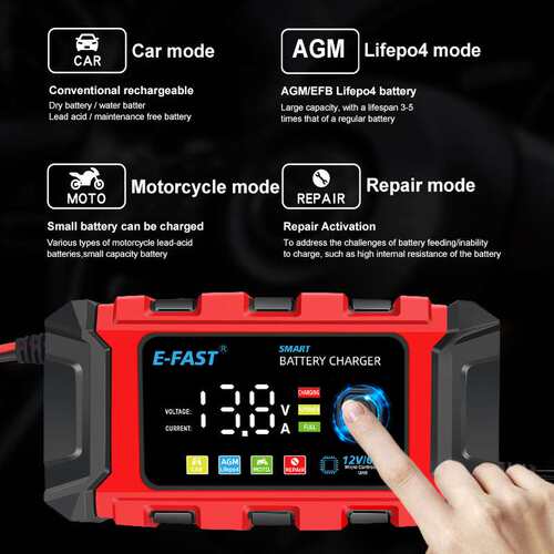 E-FAST Lead Iron  LiFePo4 Battery Charger 12V Automotive Bat