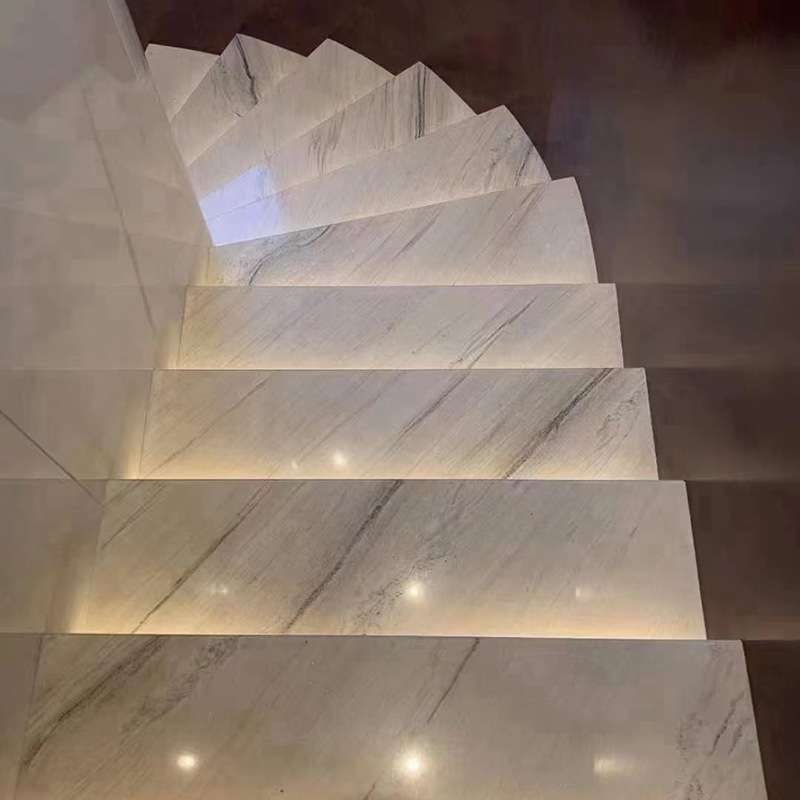 白色大理石石材楼梯踏步台阶别墅罗马欧式地砖踏板别墅楼梯踏步