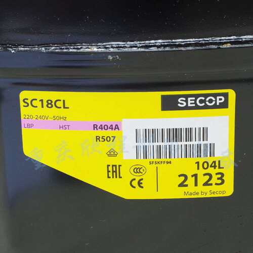 丹佛斯 思科普压缩机SC18CL 104L2123(5/8匹 468W） R404冰箱冰柜