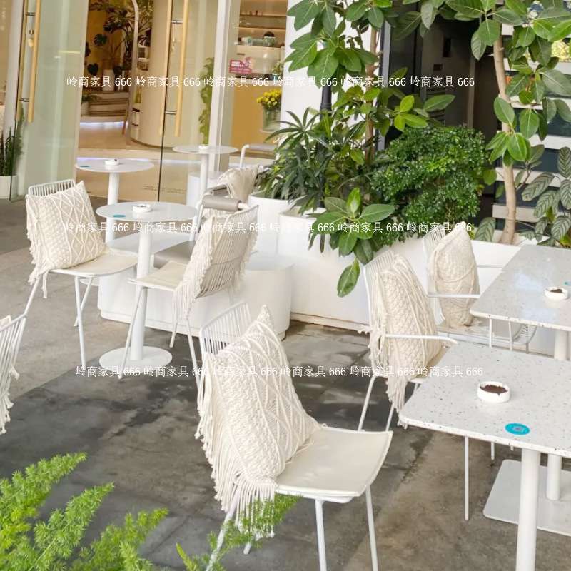 田园风镂空靠背椅麻辣烫小吃店个性餐桌椅组合奶茶店铁艺商用椅