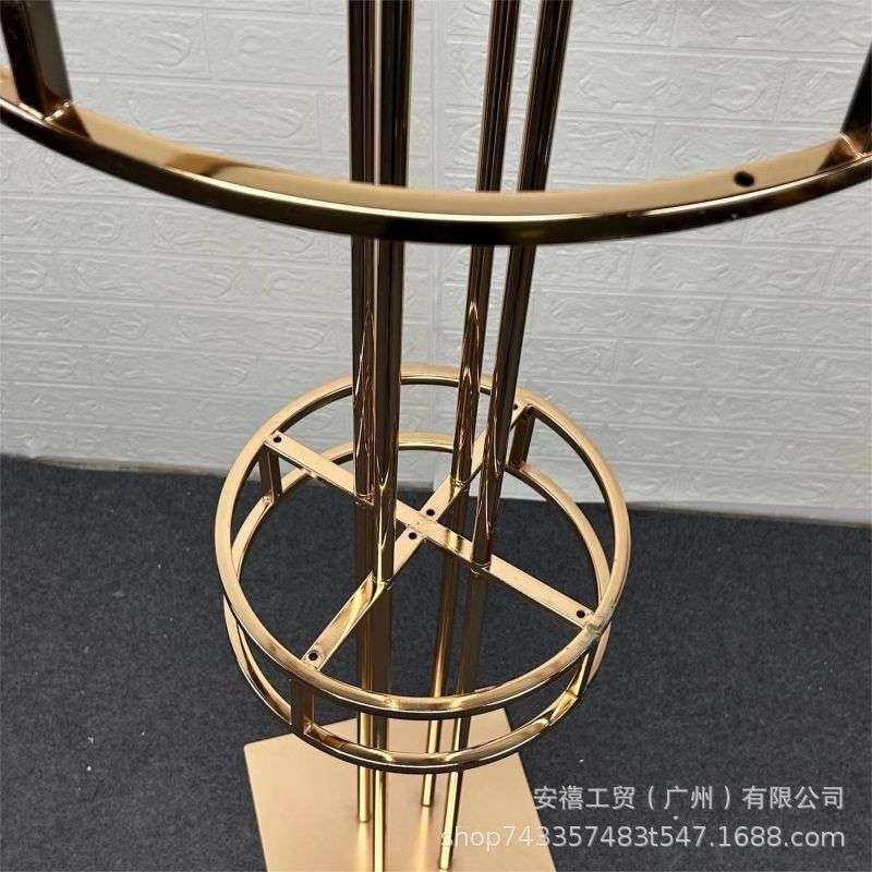 新款欧式婚庆电镀金属花架酒店婚礼餐桌主桌中心结婚浪漫装饰道具